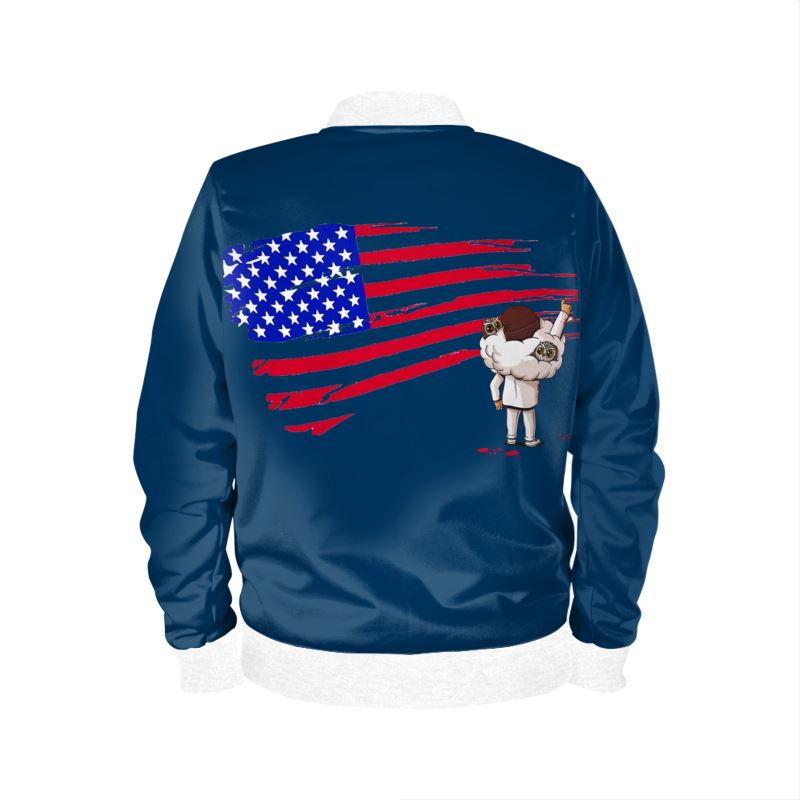 Stars & Stripes Toons - Bomber Jacket Marble Velvet Blue