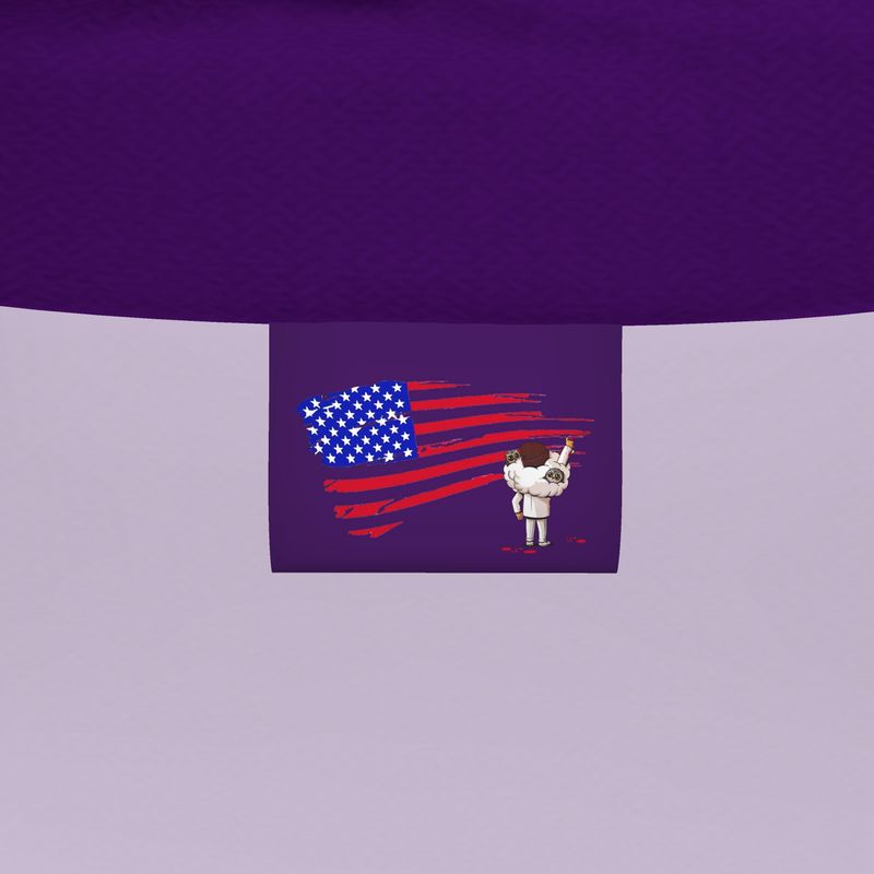 Royal Purple Slim Fit Roll Neck. U.S.A. Flag.