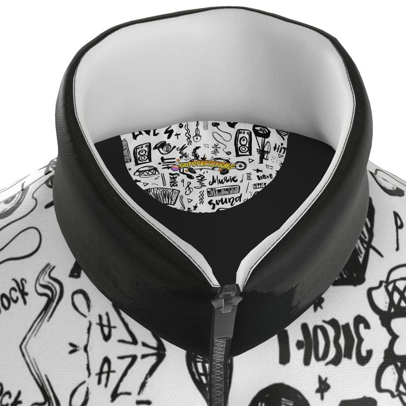 "Music Doodles Pattern" 🎶🎸🎷 Puffer Jacket Size XL