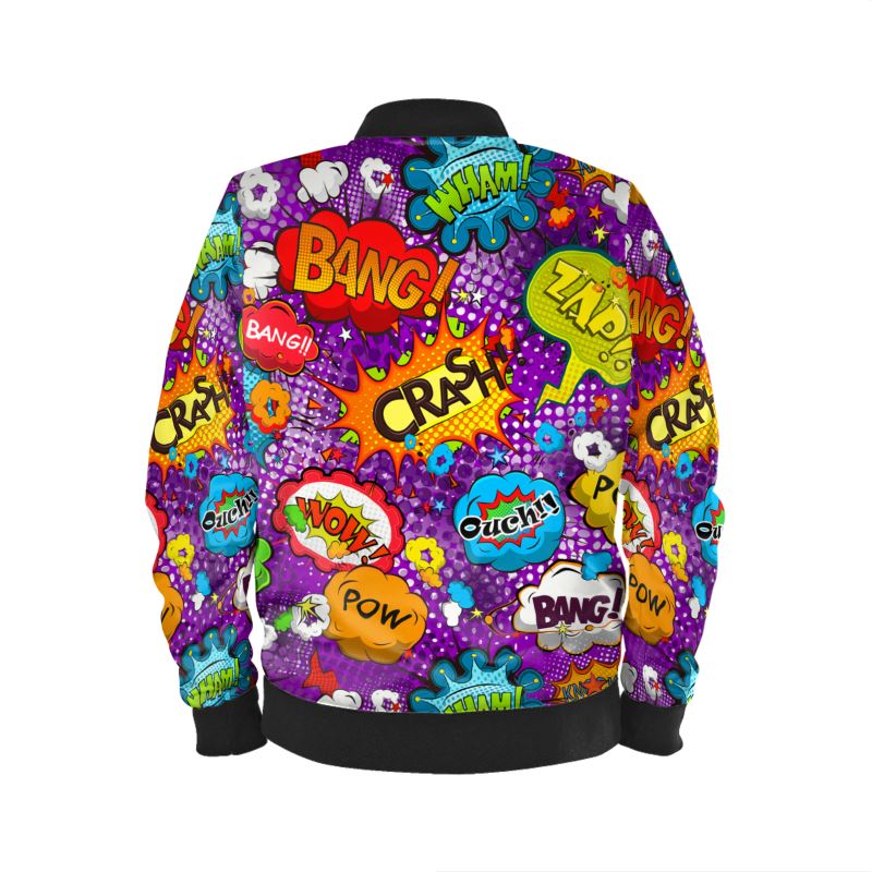 Marble Velvet Fabric, Purple Pop Art Bomber Jacket.