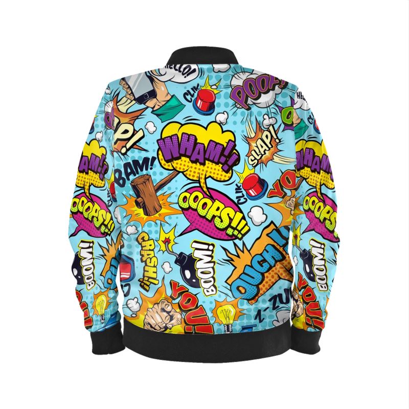 Unisex Bomber Jacket Blue Pop Art