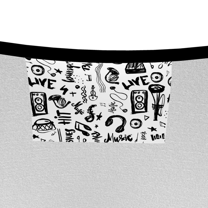 Black & White Music Logo, Women's Blouse.