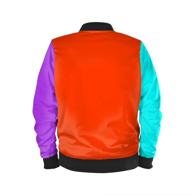 The Rossik, Satin Outer with Satin Lining Bomber Jacket, Color Block.