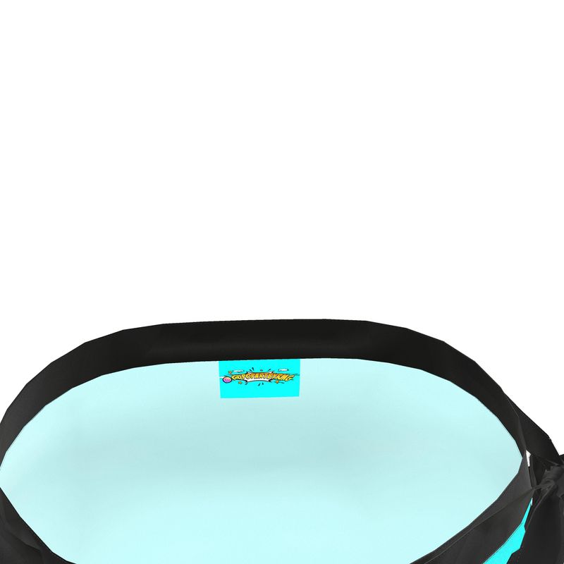Aqua Blue & Black, Flounce Skirt.