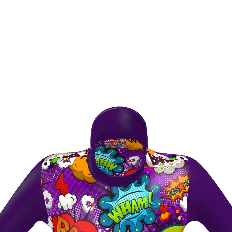 Purple Pop Art, Slim Fit Roll Neck.