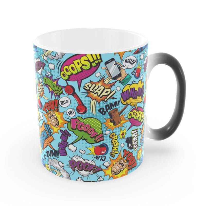 Blue Pop Art, Heat Changing Mug.