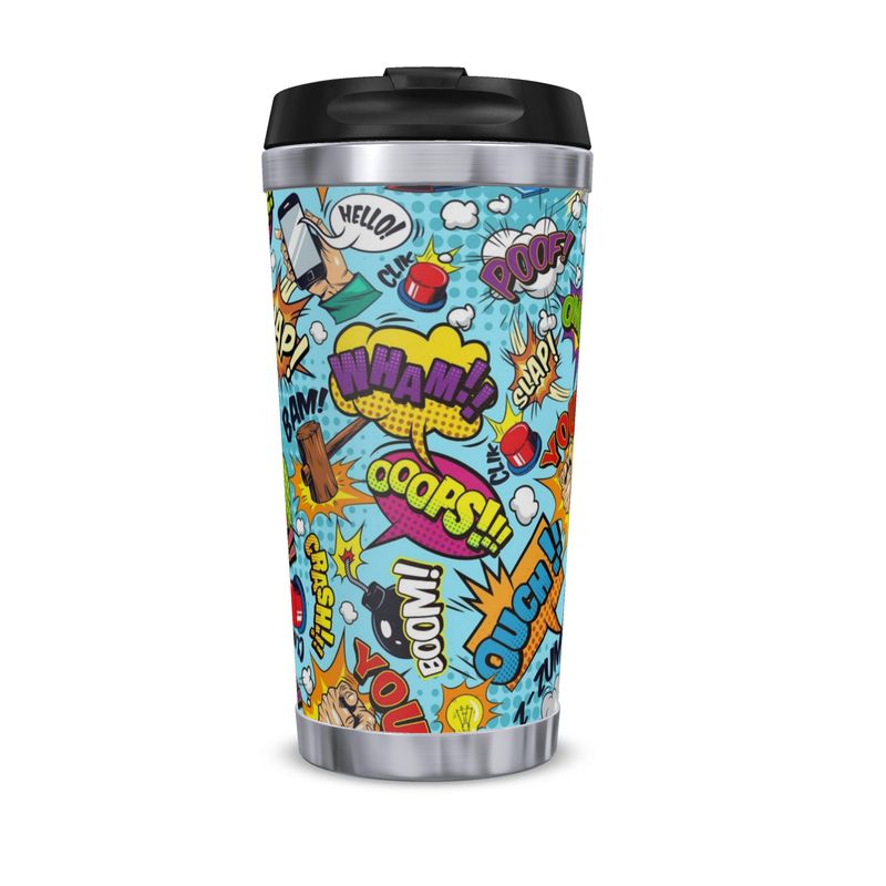 Blue Pop Art, Travel Mug.