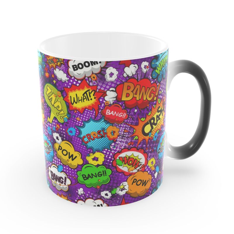 Purple Pop Art, Heat Changing Mug.