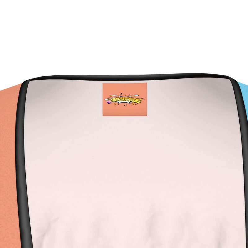 Apricot & Medium Sky Blue Tea Dress.