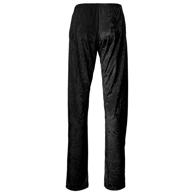Crushed Velour Unisex Trousers, Plain Black, Vexx_Art.