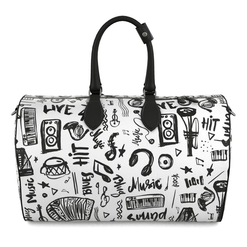 Duffle Bag "Music Doodles Pattern" 🎶🎸🎷