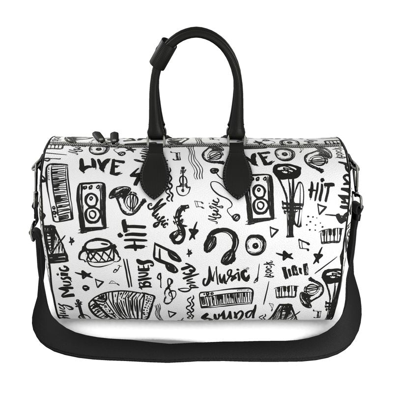 Duffle Bag "Music Doodles Pattern" 🎶🎸🎷