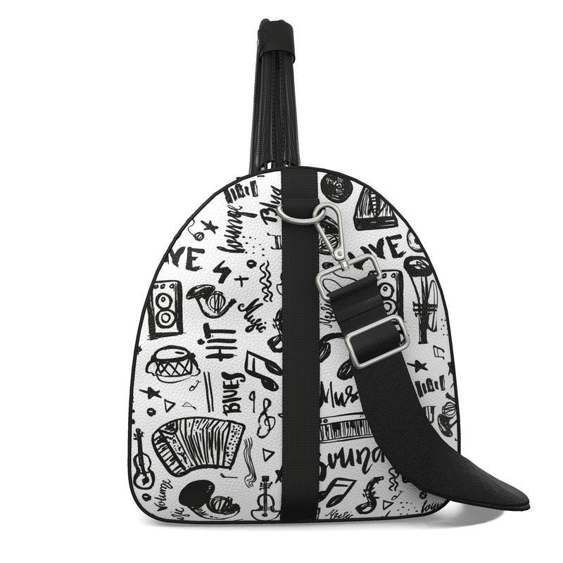 Duffle Bag "Music Doodles Pattern" 🎶🎸🎷