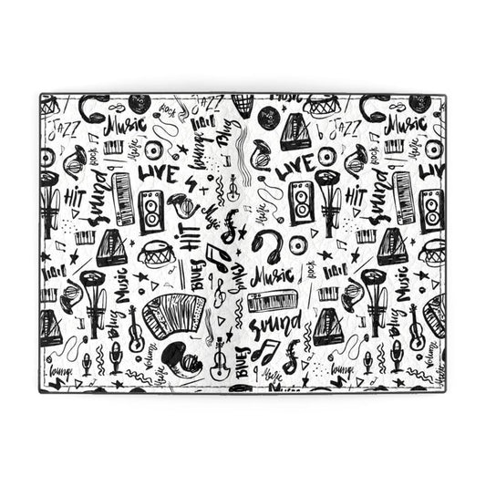 100% Napa Leather Passport Cover "Music Doodles Pattern" 🎶🎸🎷