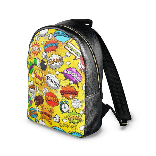 Yellow Pop Art, Colville Leather Backpack.
