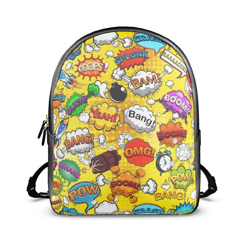 Yellow Pop Art, Colville Leather Backpack.