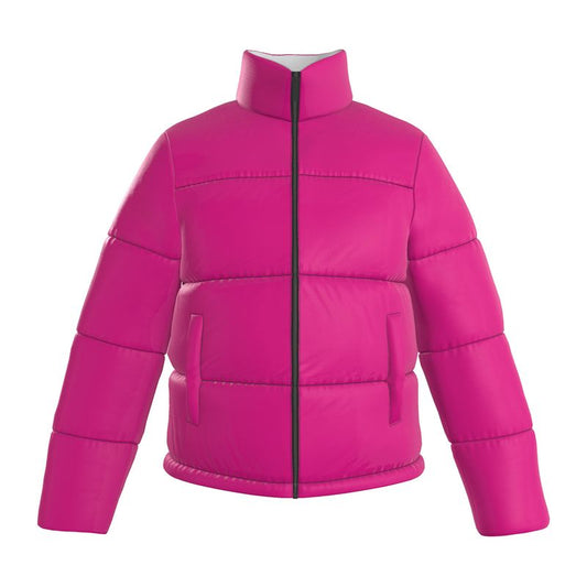 Fuchsia Puffer Jacket.