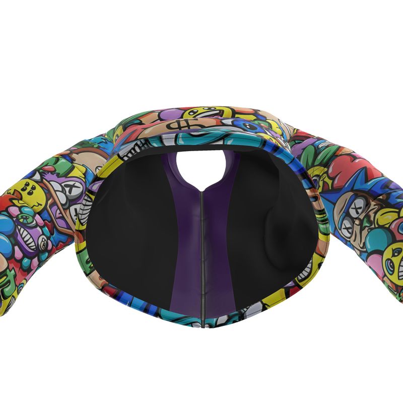 Vexx_Art, Unisex Puffer Jacket. Royal Purple inside Collar.