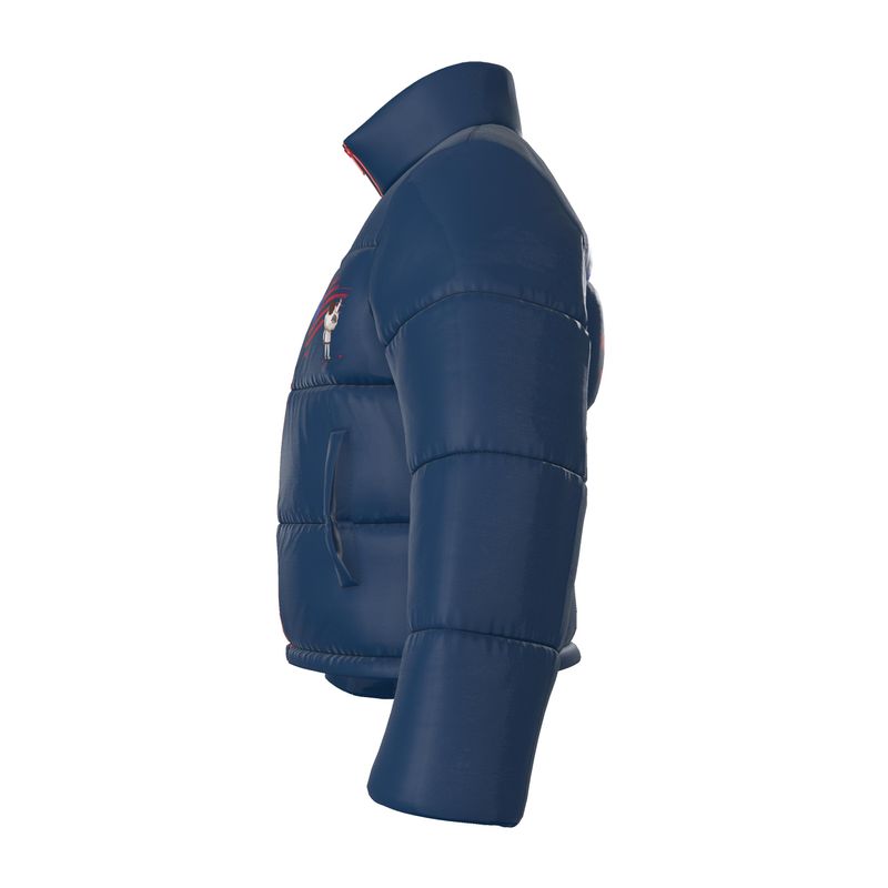 Stars & Stripes Toons Puffer Jacket, Real 100% Silk Satin 85gsm.