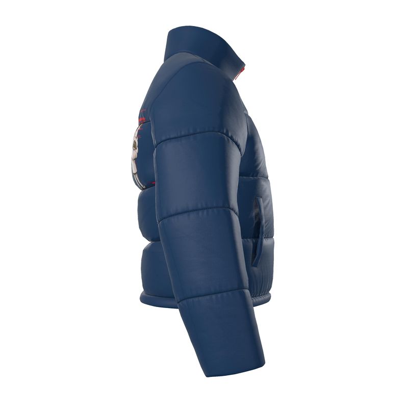 Stars & Stripes Toons Puffer Jacket, Real 100% Silk Satin 85gsm.