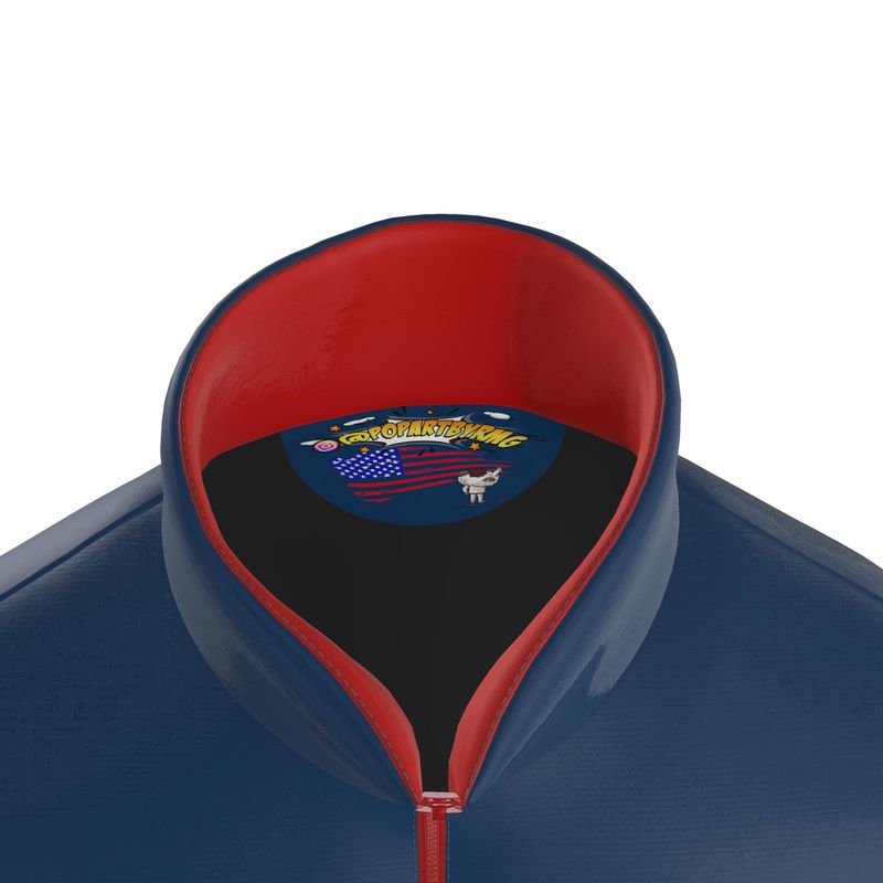 Stars & Stripes Toons Puffer Jacket, Real 100% Silk Satin 85gsm.