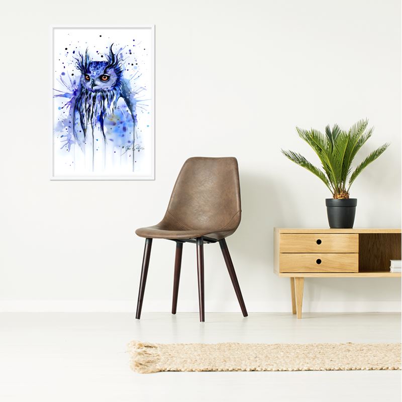 Owl Artistry Nocturnal Illustrations Resolution Box Frame Art Prints🦉