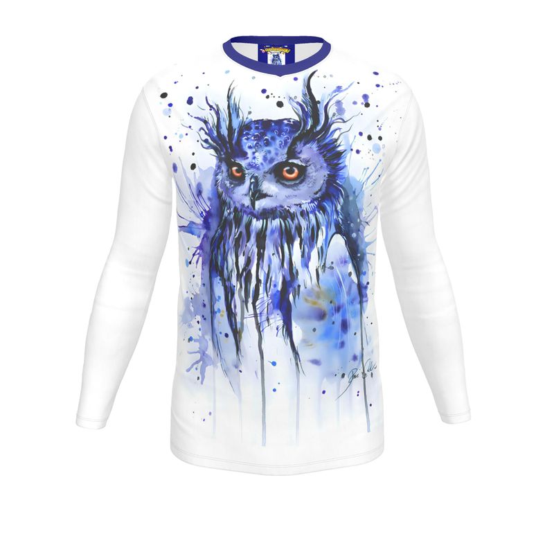Owl Artistry Resolution Blue V-Neck T-Shirt 🦉