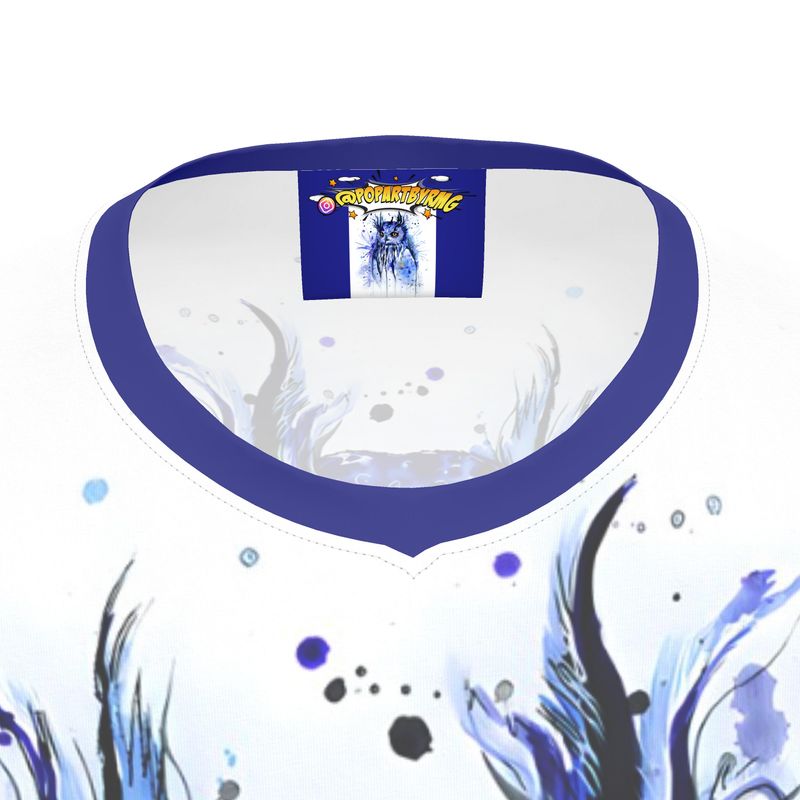 Owl Artistry Resolution Blue V-Neck T-Shirt 🦉
