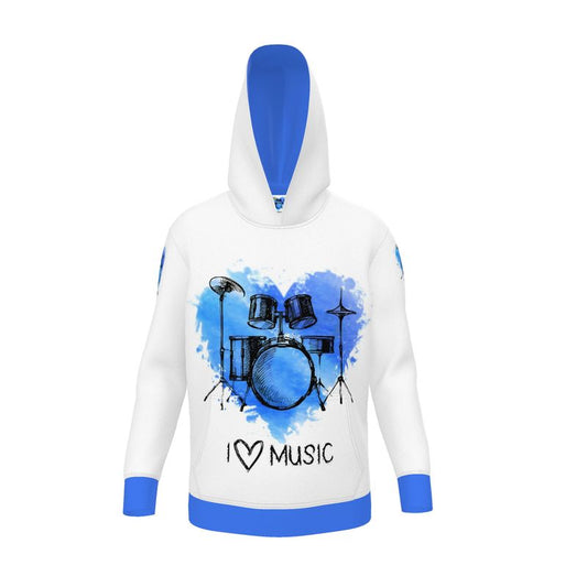 "I Love Music: Drumming with Heart" ๐ฅ๐ Hoodie Size XL