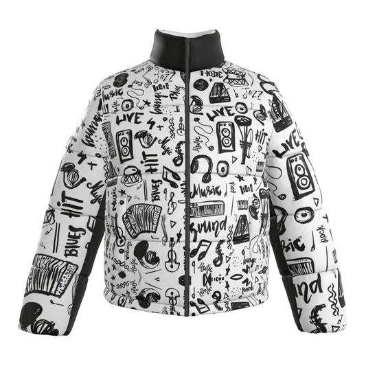 "Music Doodles Pattern" ๐ถ๐ธ๐ท Puffer Jacket Size XL