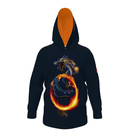 DraKon’s Inferno Hoodie Size 2XL textiles, "Nero Ponte 300gsm"
