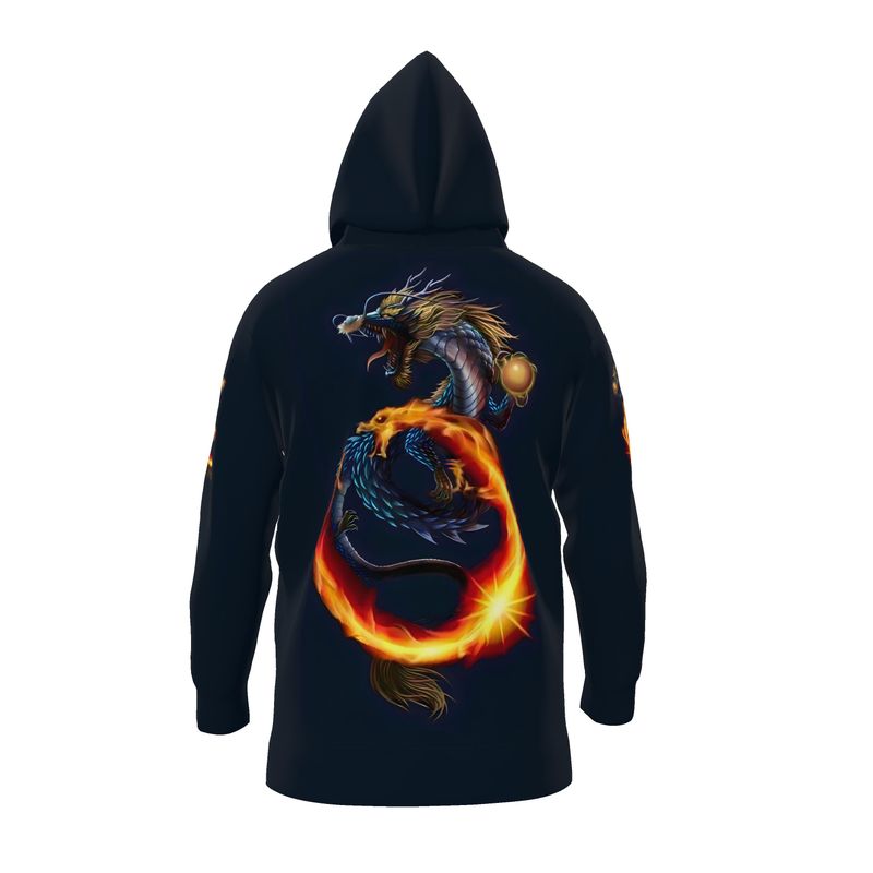DraKon’s Inferno Hoodie Size 2XL textiles, "Nero Ponte 300gsm"