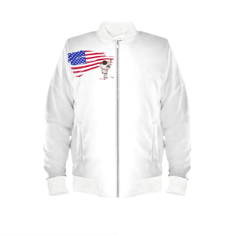 White American flag Unisex Bomber Jacket