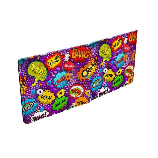 Card Wallet, Purple Pop Art, 100% Leather.