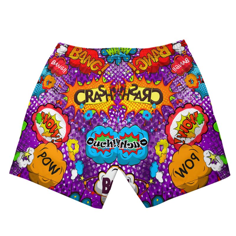 POP ART Purple Mens Swimming Shorts