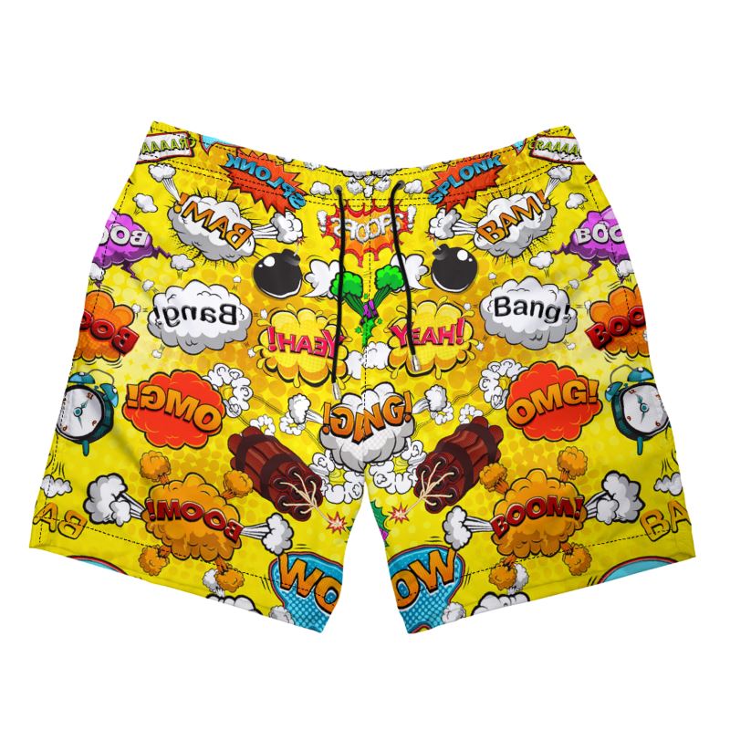 POP ART Yellow Mens Swimming Shorts