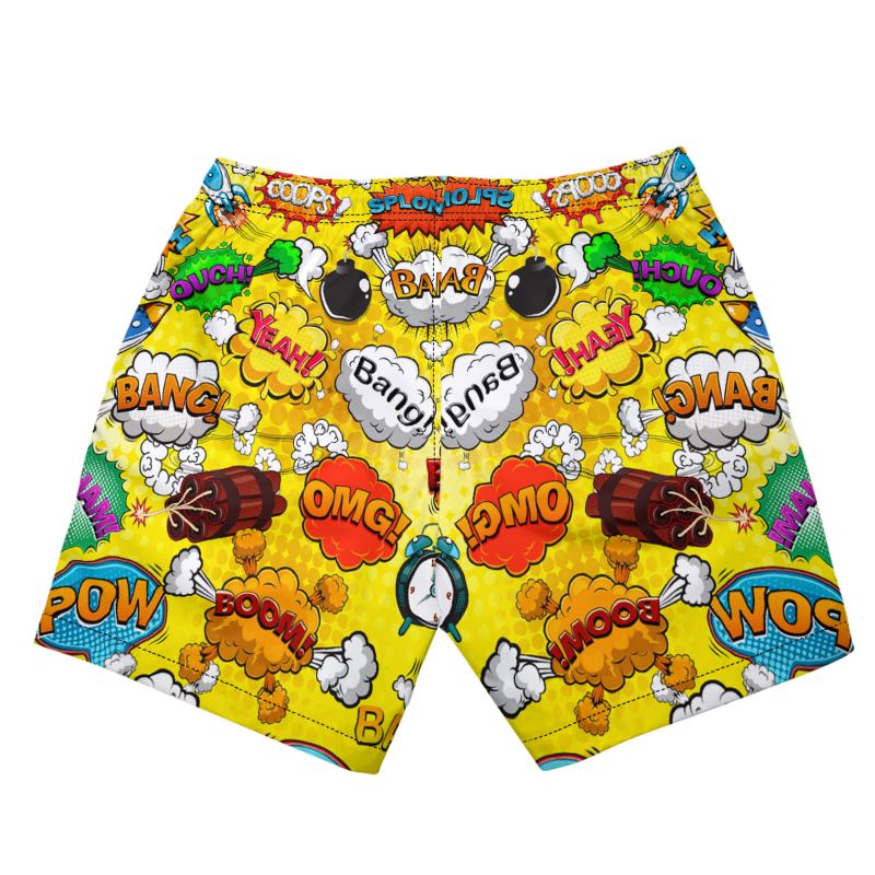 POP ART Yellow Mens Swimming Shorts