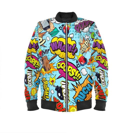 Unisex Bomber Jacket Blue Pop Art