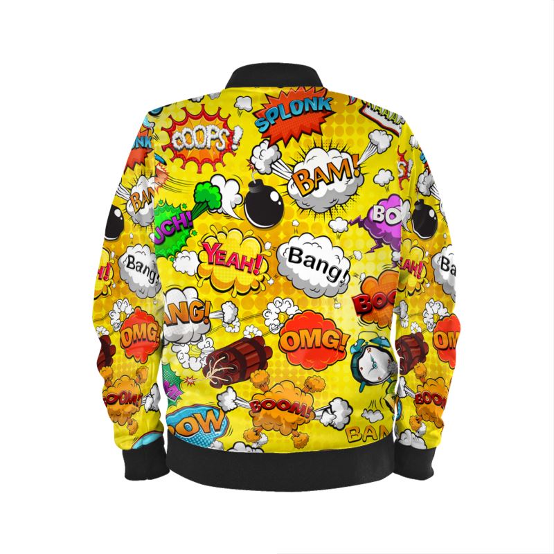 Unisex Bomber Jacket Yellow Pop Art