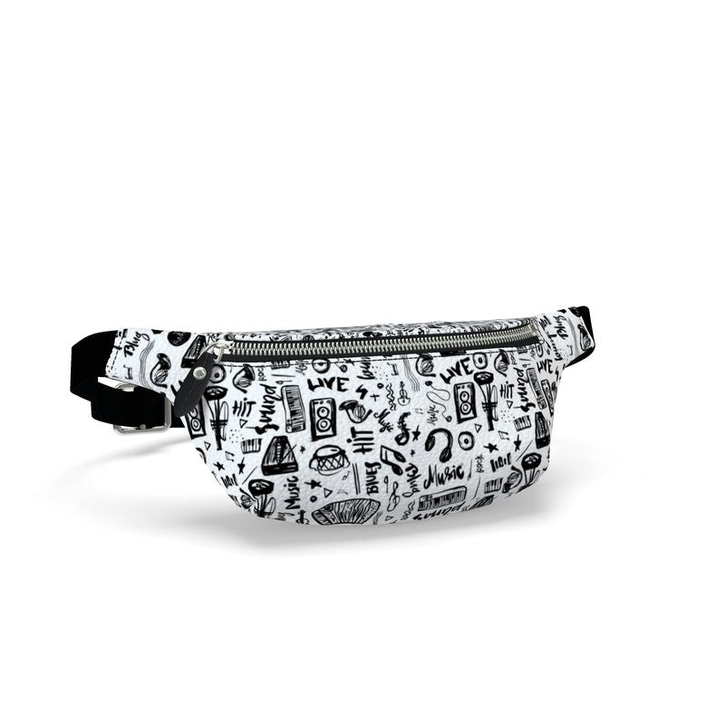 Unisex Fanny Pack Black & White Music Logo