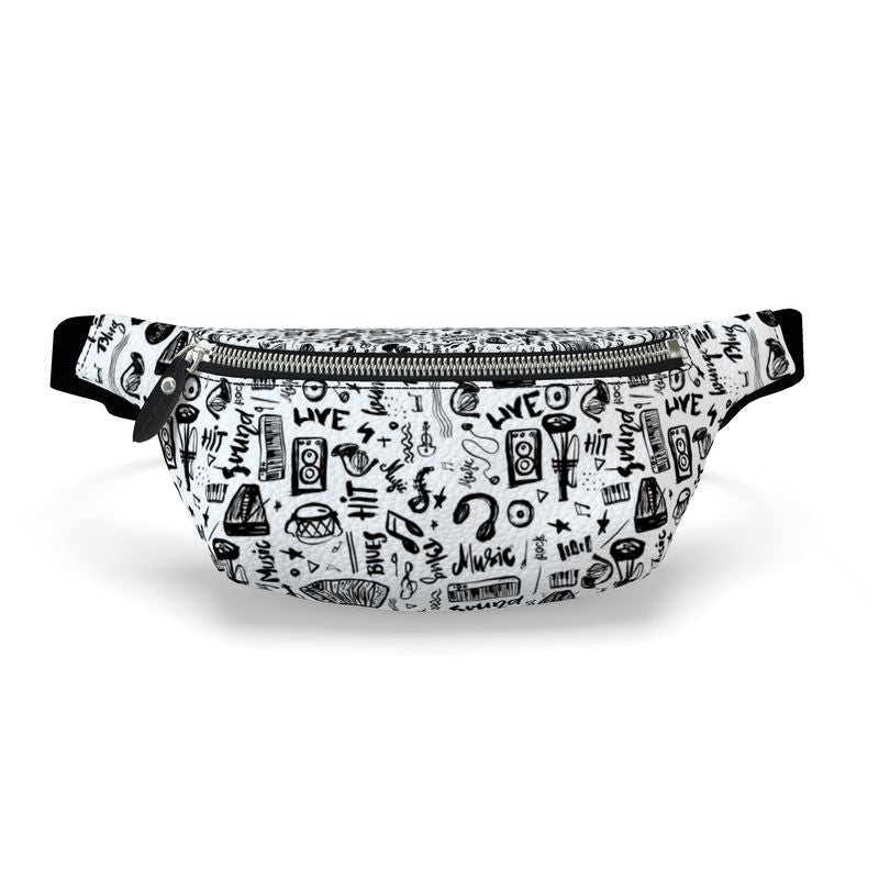 Unisex Fanny Pack Black & White Music Logo