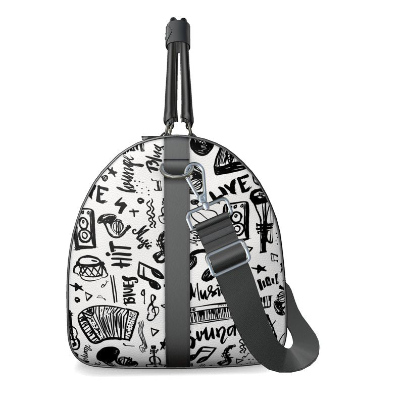 Duffle Bag Black & White Music Logo