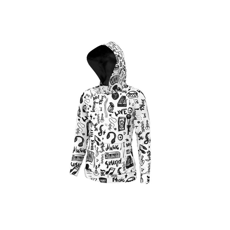 Hoodie Black & White Music Logo