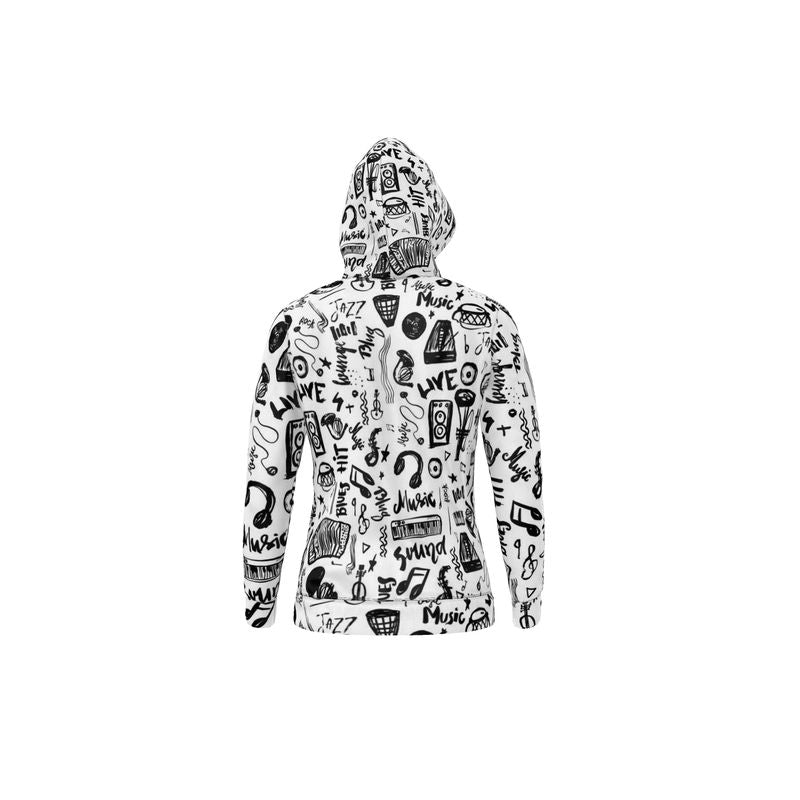 Hoodie Black & White Music Logo