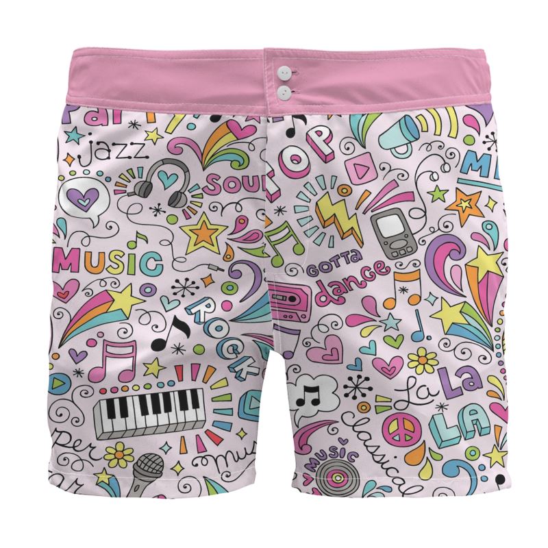 Board Shorts Music Pink