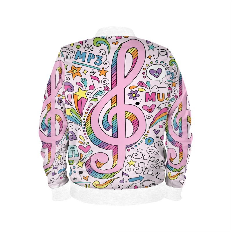 Mens Bomber Jacket Music Pink Logo