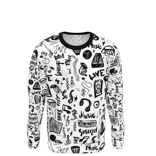 Sweatshirt Black & White Music Logo