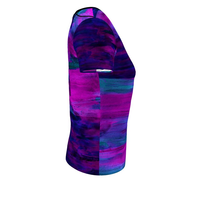 Ladies Scoop Neck T-Shirt Purple Art