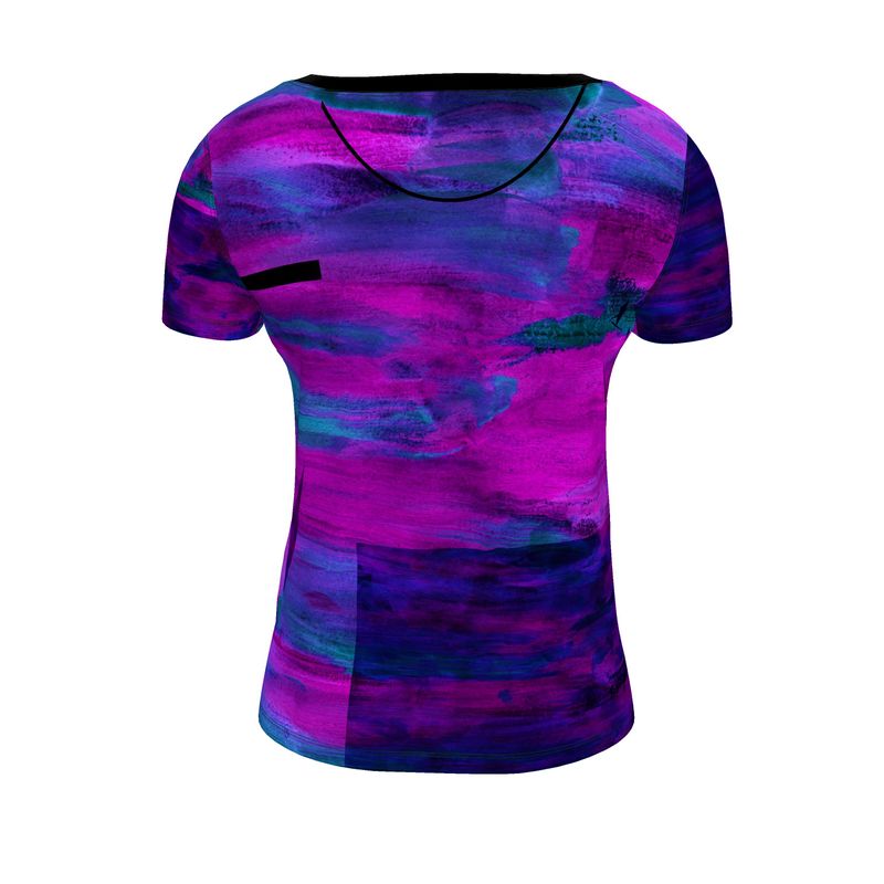 Ladies Scoop Neck T-Shirt Purple Art