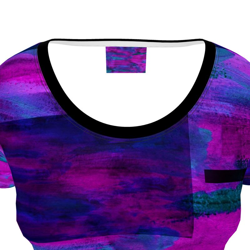 Ladies Scoop Neck T-Shirt Purple Art